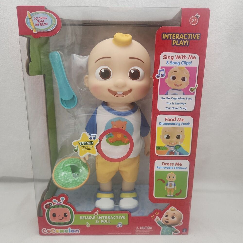 Doll CoComelon Official DELUXE INTERACTIVE JJ Feed Dress Sing With Me Accessory